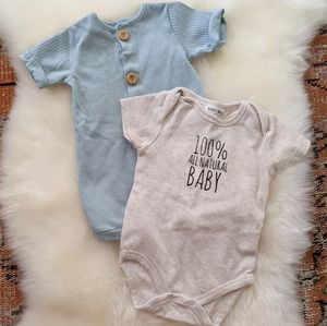 🆕NWOT Rabbit+Bear Organic Onesie SET
